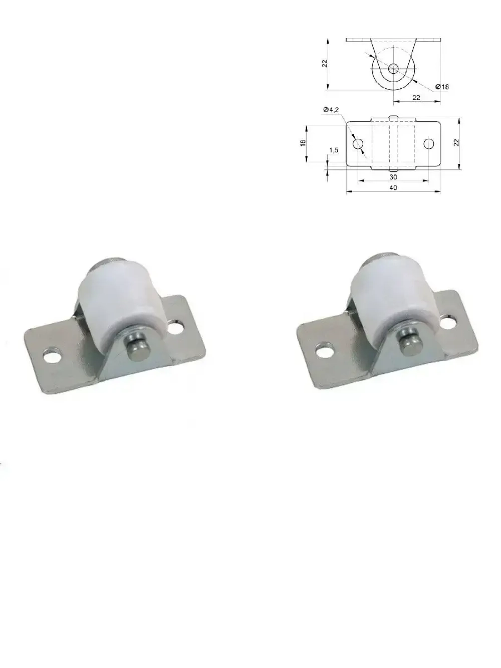 Колесо мебельное белое для мягкой мебели 8 шт