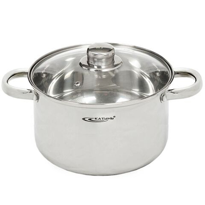 Кастрюля нерж, 3.2 л, с крыш, Катунь, Гретта, КТ04-D-30, индукц