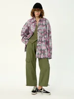 Рубашка Kraizy Stripes Destroy серо-розовая