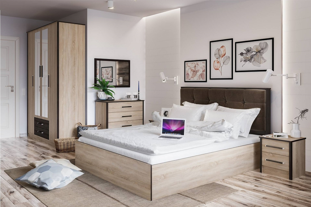 Кровать 140х200 с подъемным механизмом Лирика ЛК-2, кофе