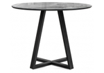 Стол стеклянный Woodville Норфолк 100 серый мрамор, черный