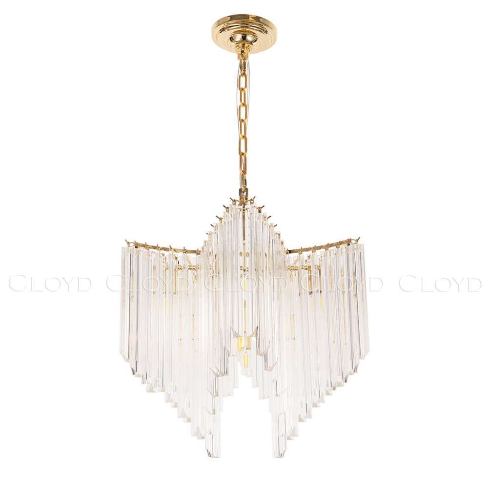 Люстра Cloyd NIBELUNG C8 / Ø60 см - золото - прозрач. стекло (арт.10753)