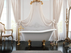 Ванна из литьевого мрамора Эстет Царская 150х73 белая, ФР-00001653