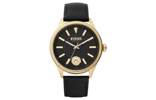 VERSUS Wrist Watch Quartz Movement Leather Strap Black Dial Men"s Watches