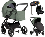 Детская коляска Tutis Leo 3 Plus 4 в 1 с автокреслом Elo Lux EduSky Black и базой 15822039 Sage