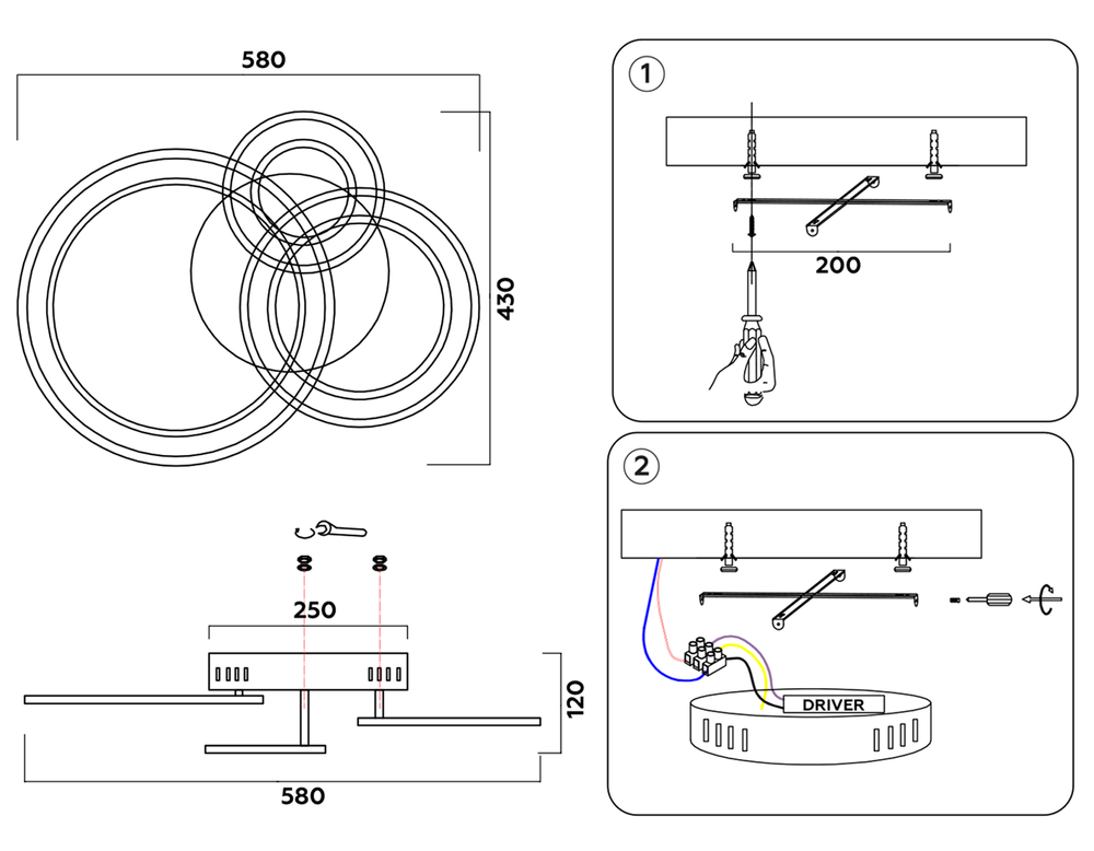 Ambrella Потолочный светодиодный светильник с пультом Original FA861