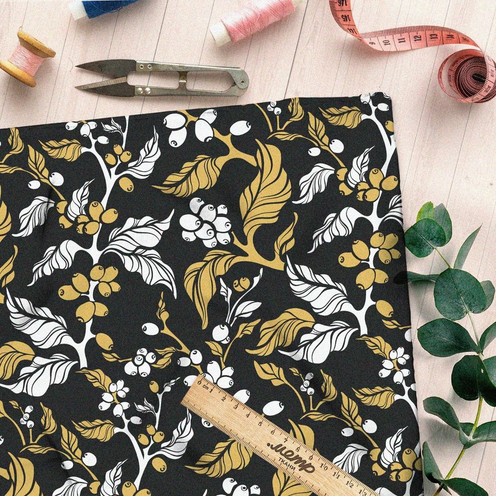 Ткань таффета барбарис золотисто-белый