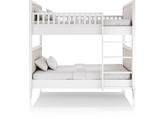 Кровать двухъярусная Elit (белый, бежевая ткань)