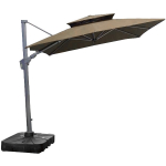 Зонт садовый складной с подставкой, квадратный 300*300 см, бежевый