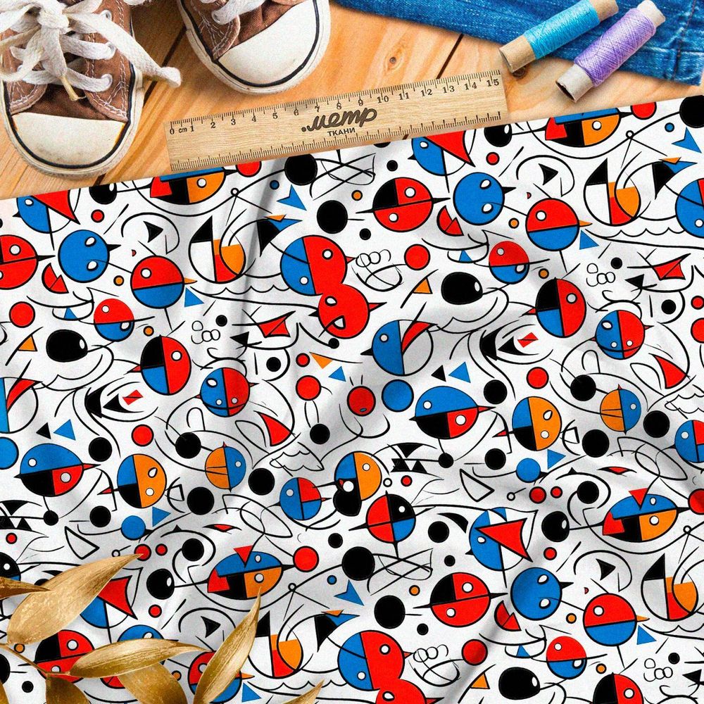 Ткань Ниагара Софт призрачный космос