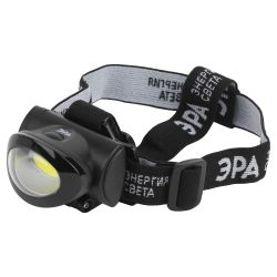 Фонарь налобный светодиодный ЭРА GB-601 на батарейках мощный яркий 3 режима черный
