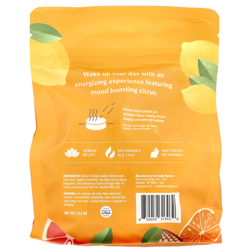 Body Restore, Пароварки для душа, цитрусовые, 15 таблеток, 13,2 унции