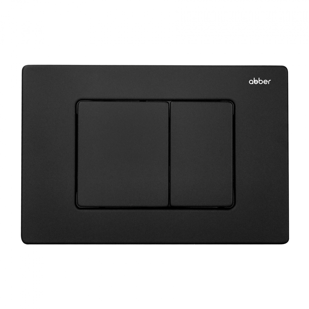 Комплект подвесной унитаз ABBER Rechteck AC1220TC белый, с закрытым дном с инсталляцией AC0105 и кнопкой AC0120MB черный матовый