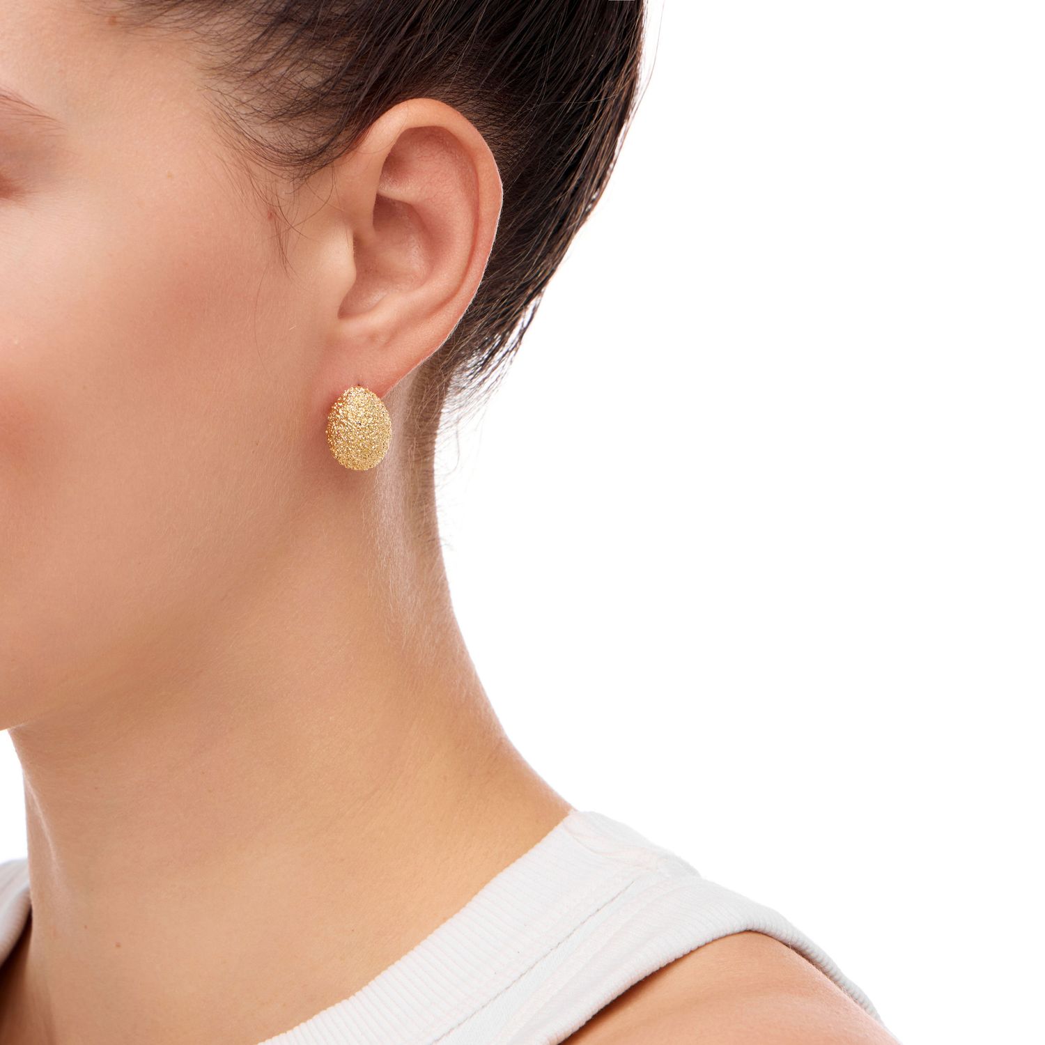 Серьги Fuzzy Oval Earrings – Gold