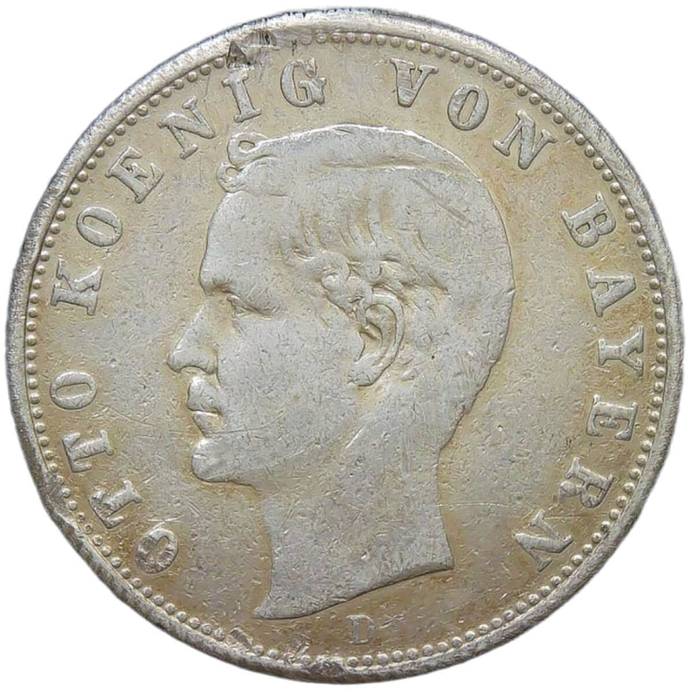 Германская Империя, Бавария 2 марки 1901 D "Отто I" (F)