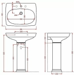 Раковина с пьедесталом Artceram Civitas 68 CIL001 03 00+CIC001 03 00 68 черная