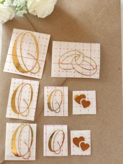 Наклейки свадебные зеркальное золото инициалы " О "