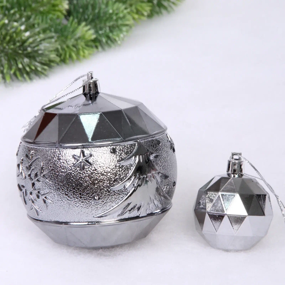 Набор шаров «Miracle» 10 см + 5 см (15 предметов), Графит