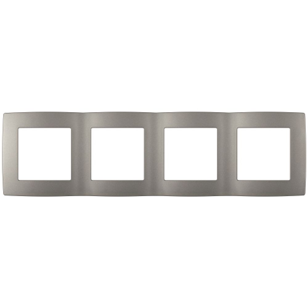 Рамка для розеток и выключателей ЭРА Серия 12 12-5004-16 на 4 поста, титан | ЭРА 12 Титан
