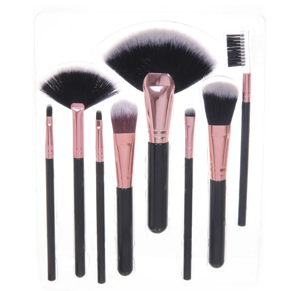 Кисти для макияжа 8шт «ДИ МАРКО», цвет черный, 18*21,5см/21,5см