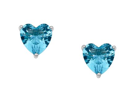 Серьги-гвоздики "Голубое Сердце" 9мм