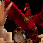 Деревянный конструктор Огненный Феникс со светящимися глазами (Lemmo)