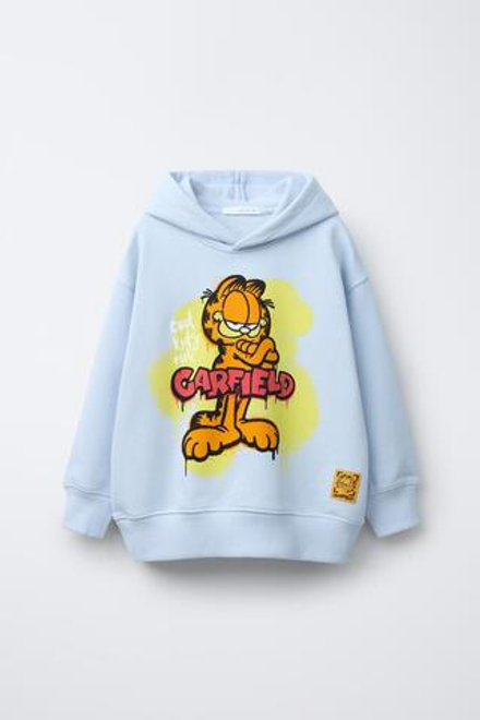 ZARA ХУДИ С ПРИНТОМ В СТИЛЕ ГРАФФИТИ GARFIELD © PAWS INC, ГОЛУБОЙ