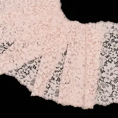 Кружево эластичное персик светлый 22 см, Китай