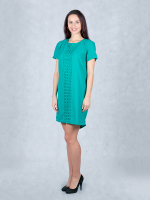 Платье женское с ажурной вставкой, зелёный 546954