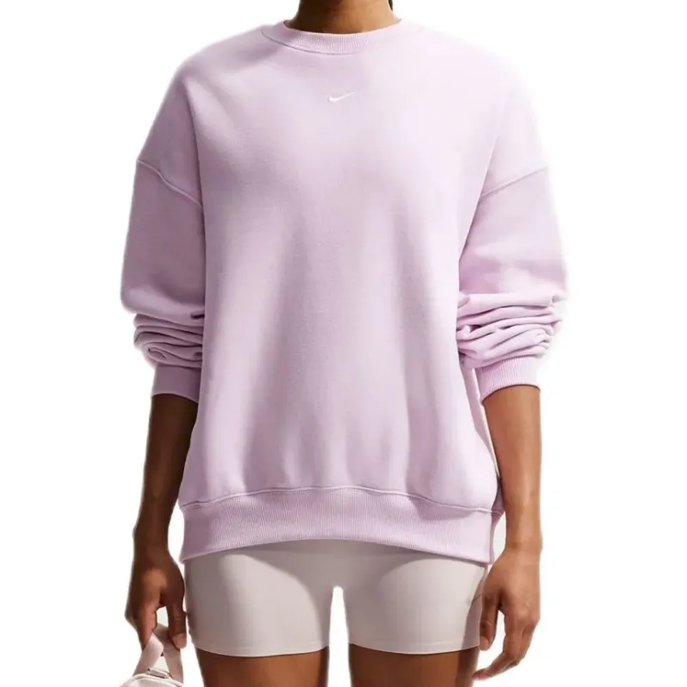 Женская Кофта теннисная Nike Studio Fleece Medium Weight Oversized Crew - bleached lilac/sail