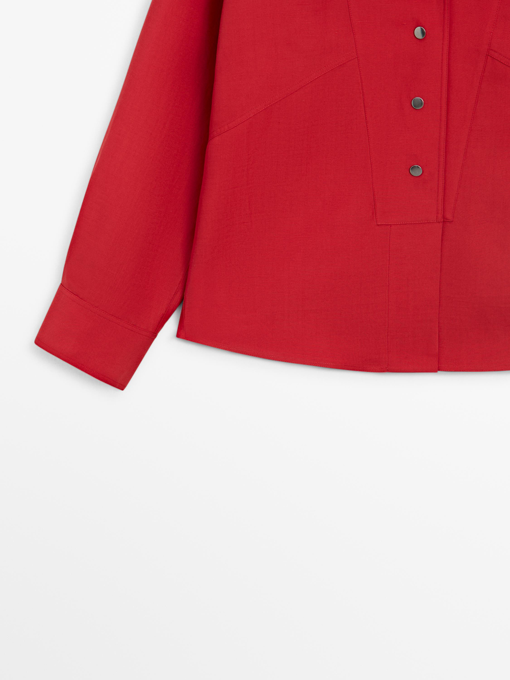 Massimo Dutti Рубашка свободного кроя с кнопками, красный