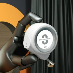 Рулетка "Home Series White" Deli H8103A 3м х 19мм (Эксклюзивный дизайн, клипса, ремешок, подарочная упаковка)