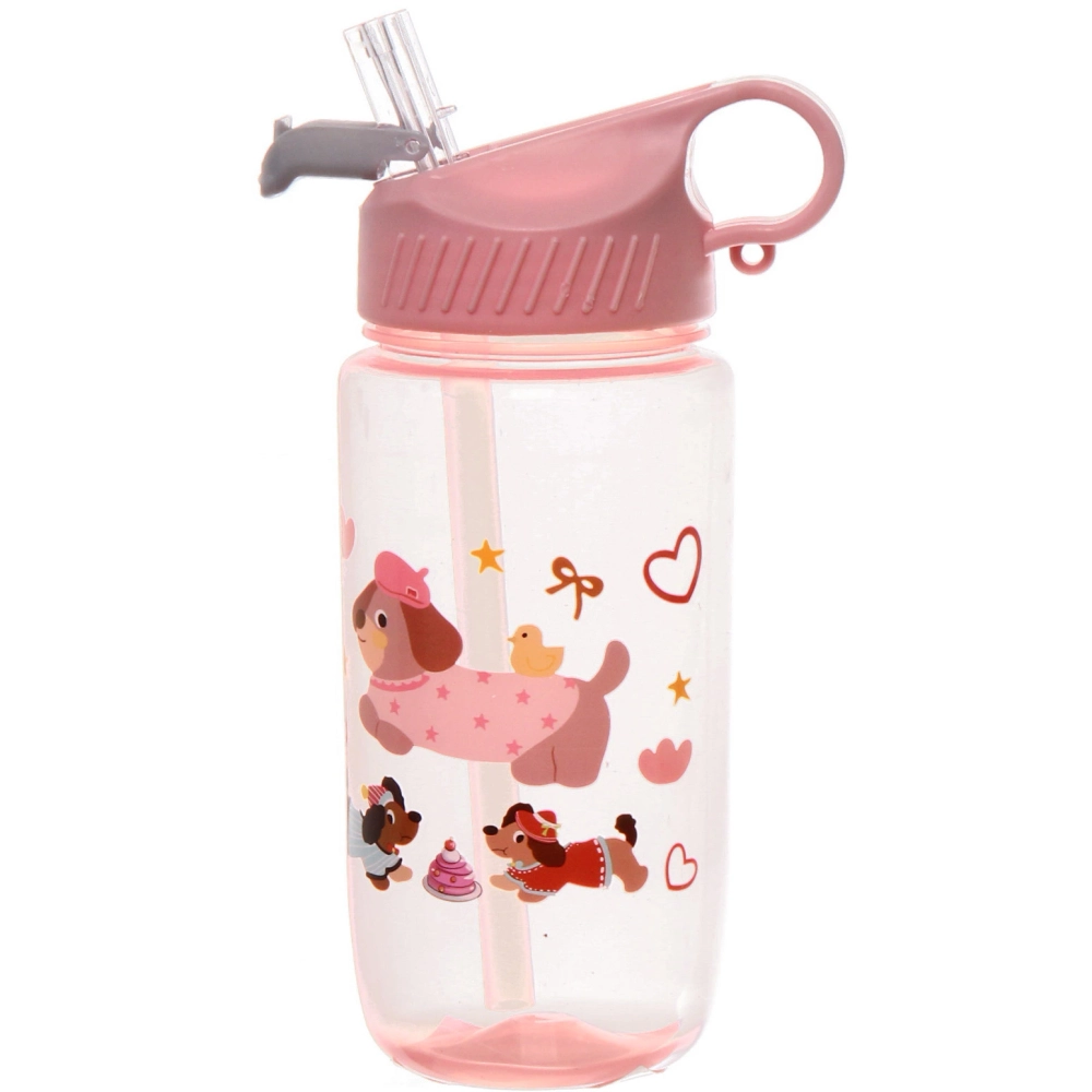 Бутылка питьевая пластиковая 580мл «Песики», микс цветов