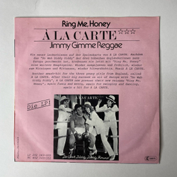 Винтажная виниловая пластинка 7 дюймов (маленькая пластинка) A La Carte Ring Me, Honey (Германия 1980)