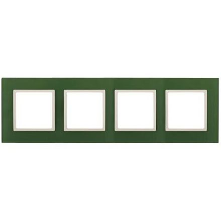 Рамка 4-м 14-5104-27 стекло Elegance зел.+сл. кость ЭРА Б0034535