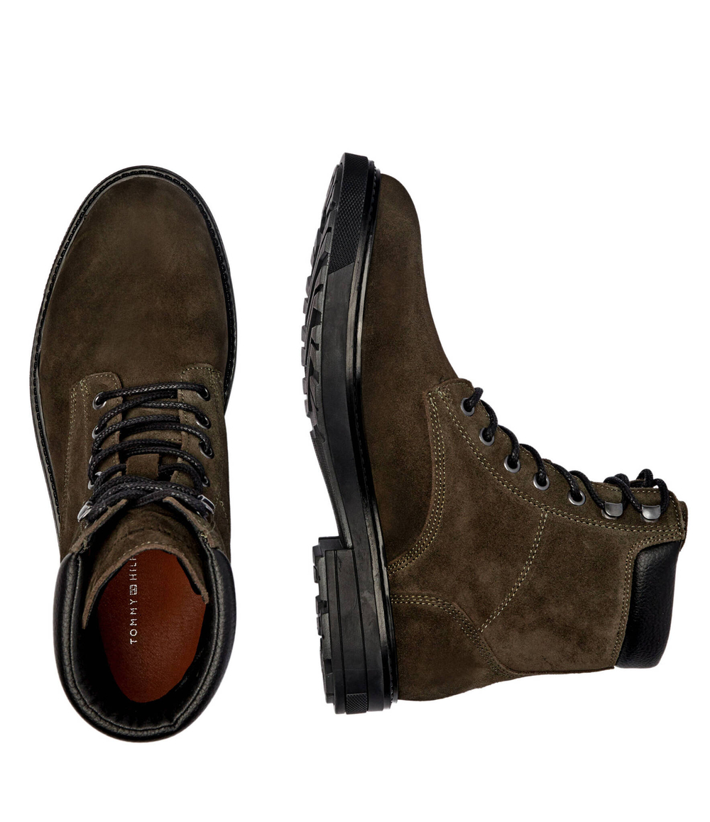 Кожаные трапперы suede Tommy Hilfiger - зеленый(FM0FM05193)