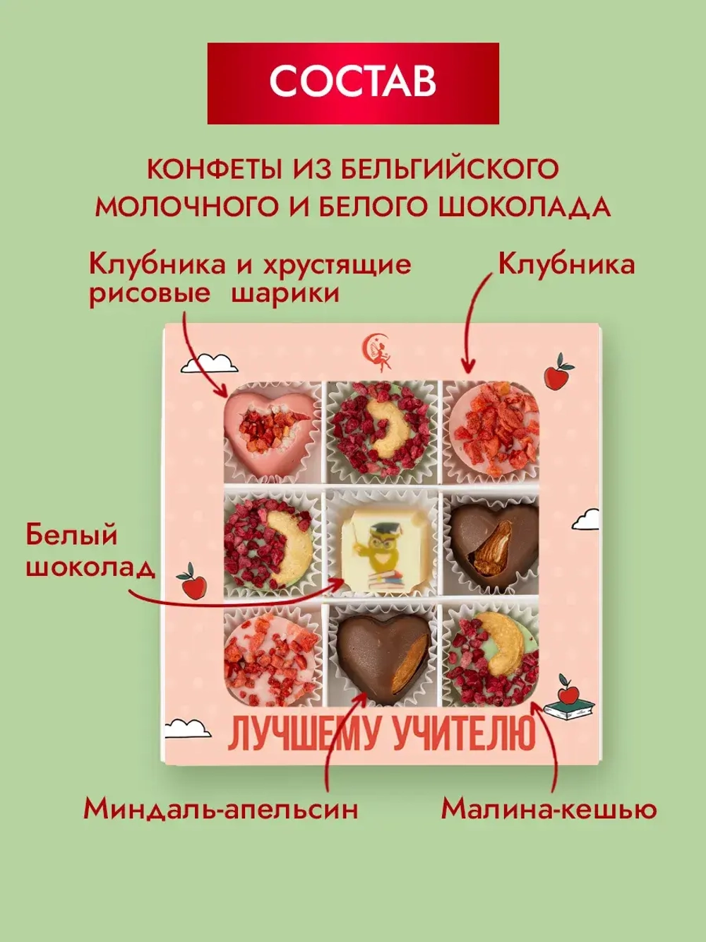 Конфеты шоколадные Лучшему учителю набор подарочный