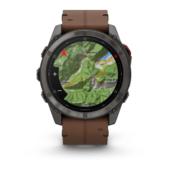 Умные часы Garmin Fenix 8 PRO, 51 мм, AMOLED, Sapphire, Carbon grey DLC titanium with Chestnut leather band