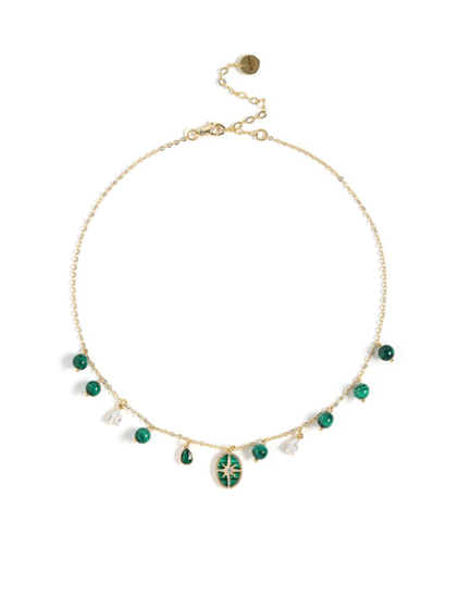 Чокер "Oval Green drop Malachite" Gold