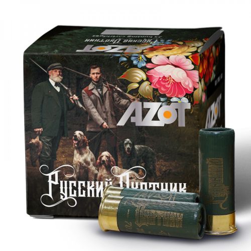 Патрон АЗОТ дробовой Русский Охотник 12/70, 32 г. №1 Б/К (25/250)