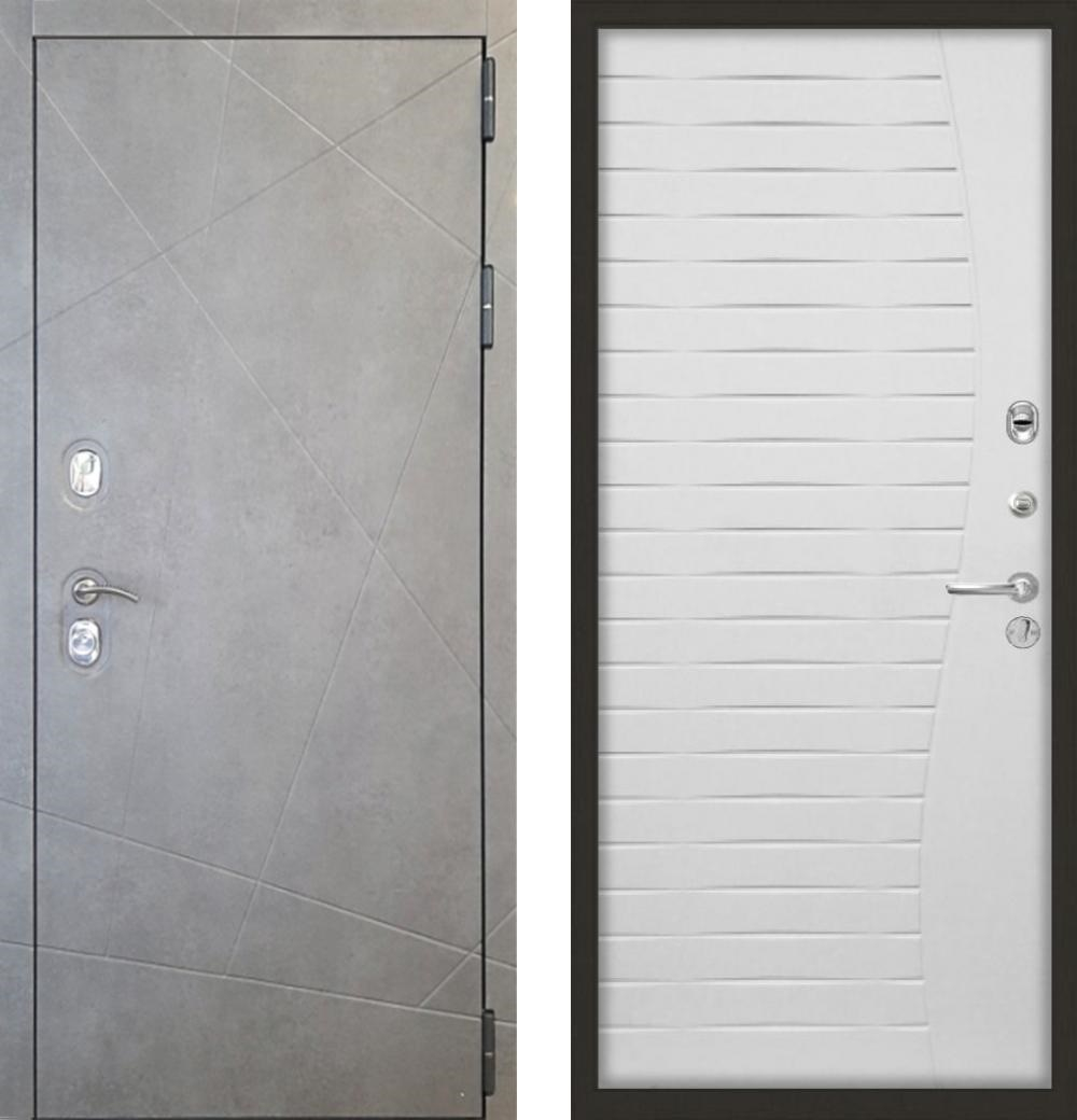 Входная металлическая дверь Лекс New Line Соната Бетон серый (темный)/ №36 Белый ясень