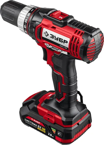 Аккумуляторная дрель-шуруповерт ЗУБР ДШЛ-185-22