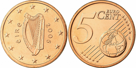 Ирландия 5 евроцентов, 2002-2023 XF