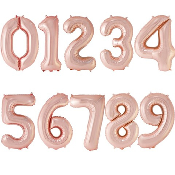 Фольгированные цифры в цвете розовое золото, 102 см