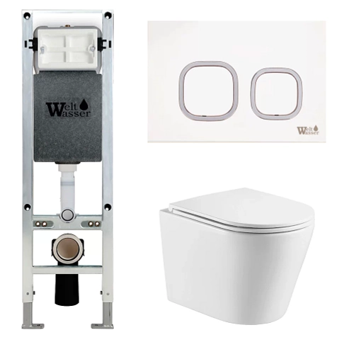 Унитаз с инсталляцией WeltWasser AMBERG 350 ST + SALZBACH 043 GL-WT + AMBERG RD-WT