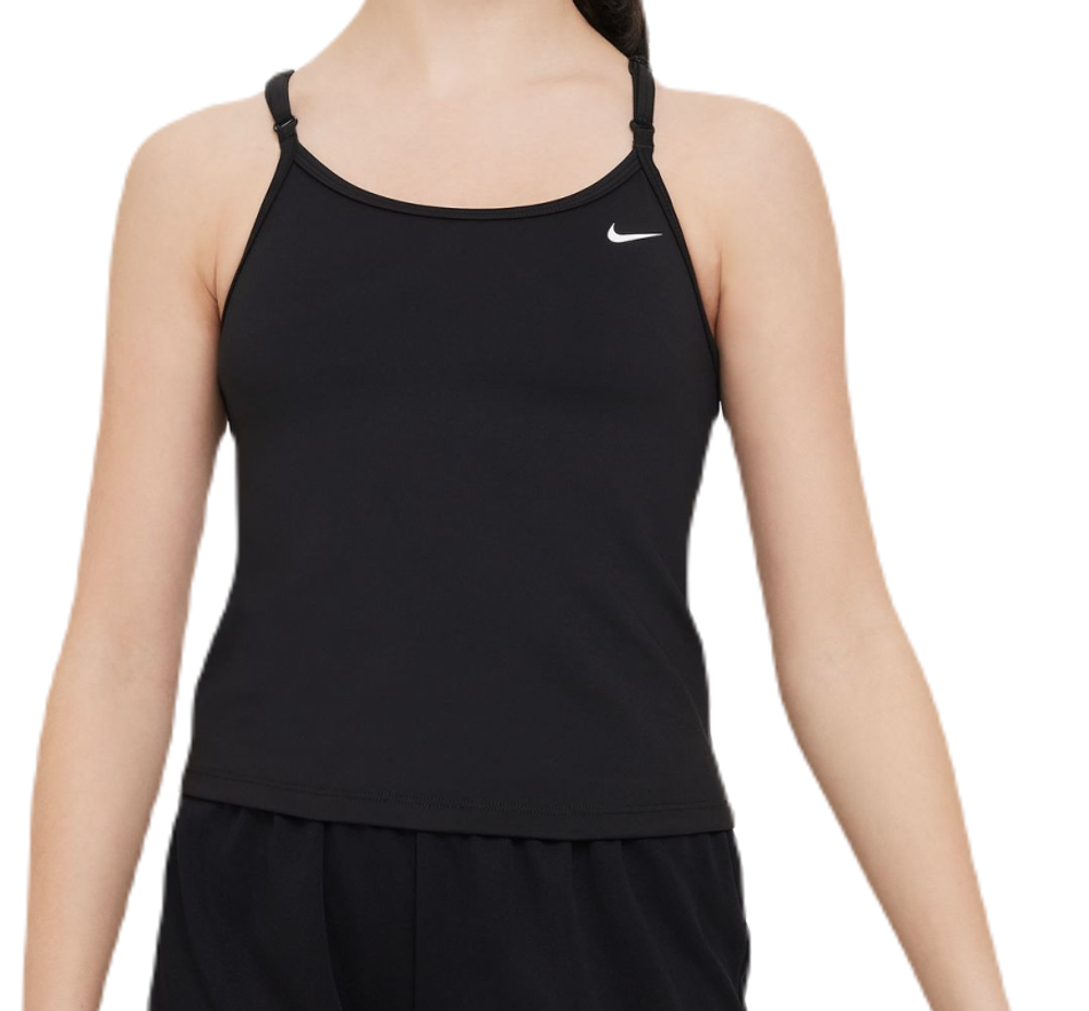 Футболка для девочки теннисная Nike Dri-FIT Indy Tank Sports Bra - black/white