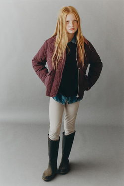 ZARA УТЕПЛЕННАЯ КУРТКА ДЛЯ ВЕРХОВОЙ ЕЗДЫ, БУРГУНДИ