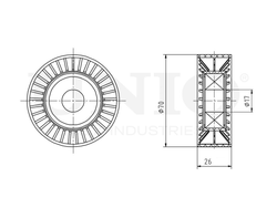 Ролик натяжной приводного ремня UNIO TNS-10102