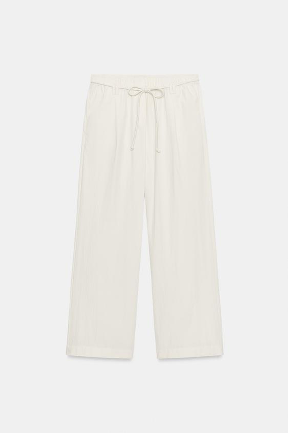 ZARA БРЮКИ ИЗ ПОПЛИНА — ZW COLLECTION, ЭКРЮ