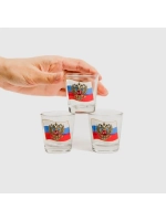 Набор рюмок стеклянных "Россия" 3 шт 50 мл